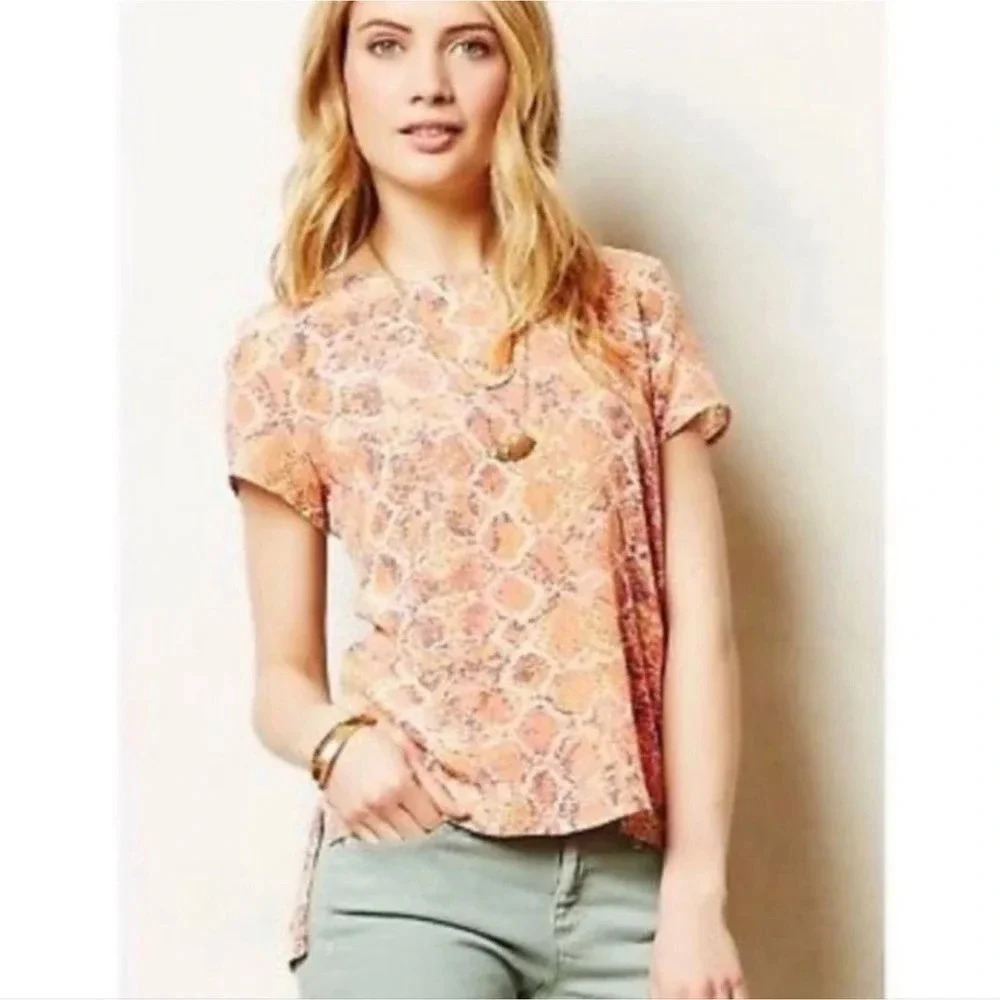 Anthropology Tofino Silk Tee - Medium